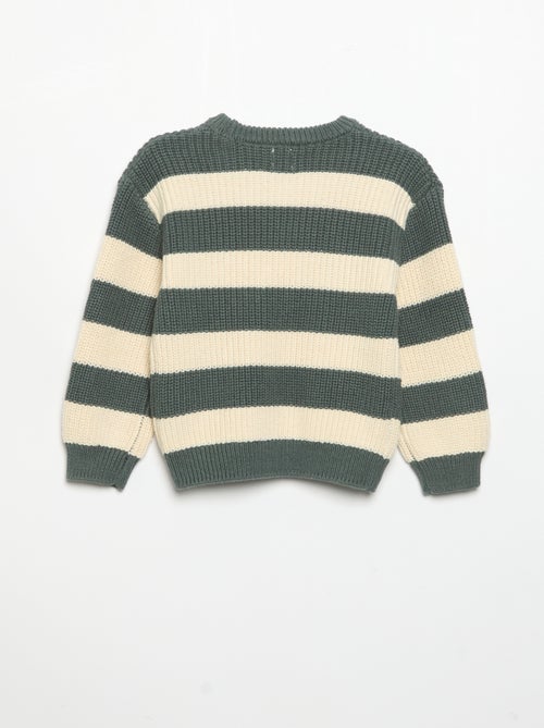 Jersey rayado con botones en el hombro - Kiabi