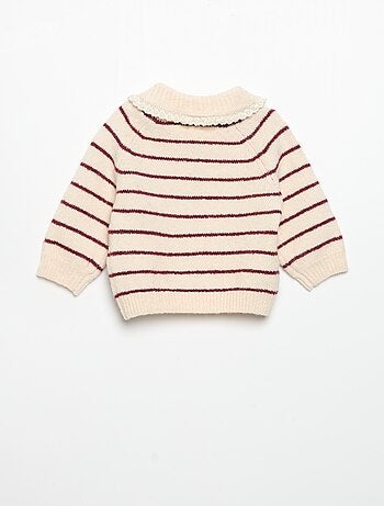 Jersey rayado con cuello de fantasía