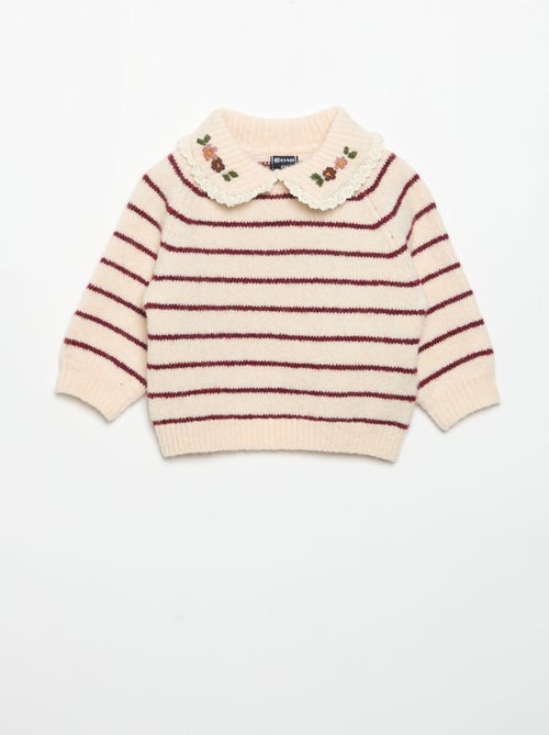 Jersey rayado con cuello de fantasía - Kiabi