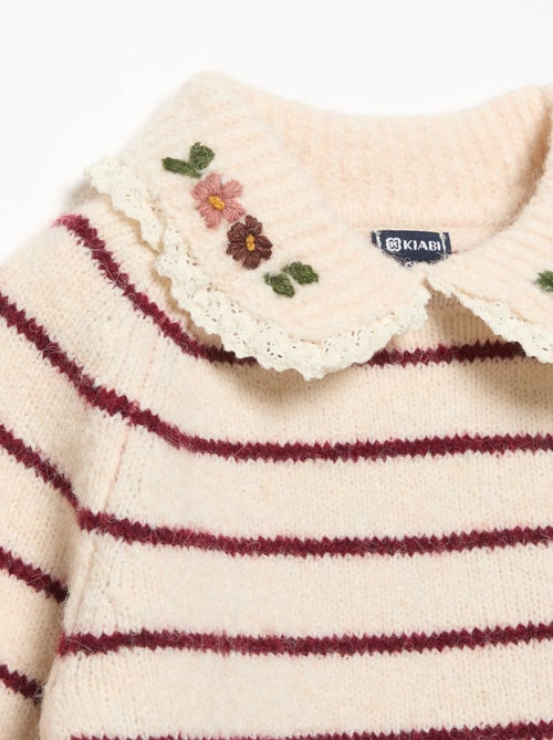 Jersey rayado con cuello de fantasía - Kiabi