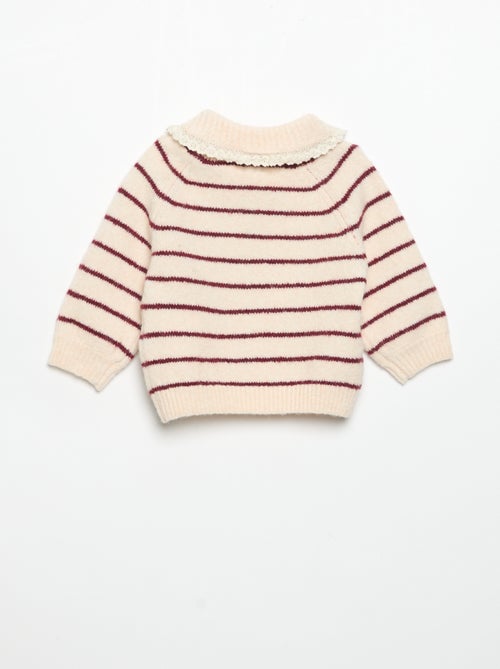 Jersey rayado con cuello de fantasía - Kiabi
