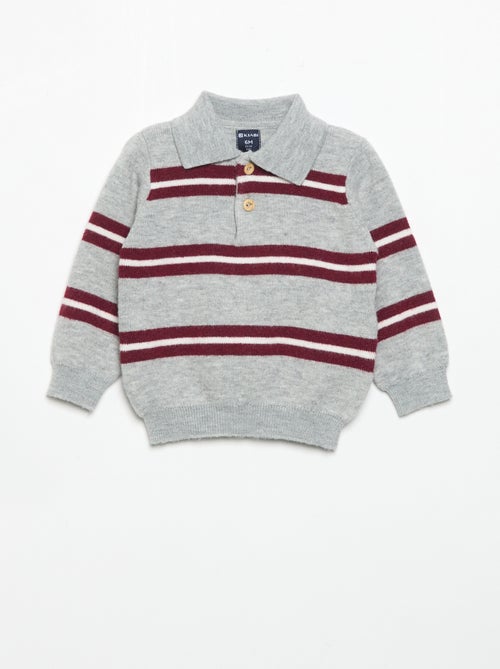 Jersey rayado con cuello polo - Kiabi