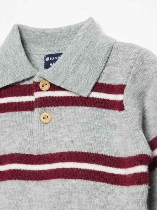 Jersey rayado con cuello polo - Kiabi