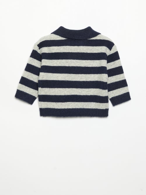 Jersey rayado con cuello polo sin botones - Kiabi