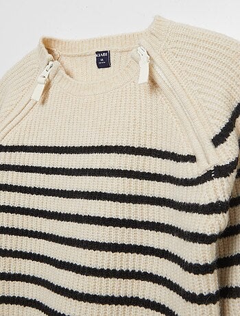 Jersey rayado de cuello redondo - colección fácil de poner