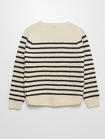 Jersey rayado de cuello redondo - colección fácil de poner