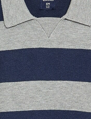 Jersey rayado de manga larga y cuello polo