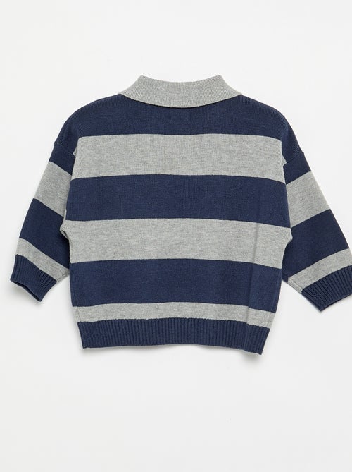 Jersey rayado de manga larga y cuello polo - Kiabi