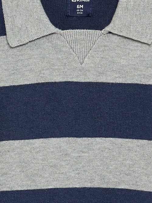 Jersey rayado de manga larga y cuello polo - Kiabi
