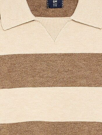 Jersey rayado de manga larga y cuello polo
