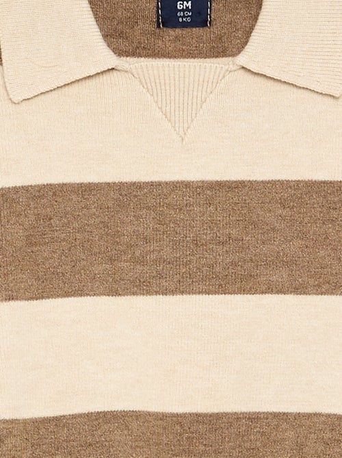 Jersey rayado de manga larga y cuello polo - Kiabi