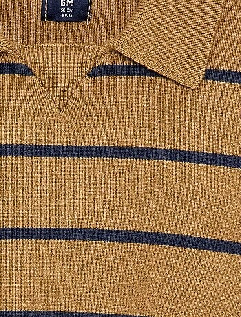 Jersey rayado de manga larga y cuello polo