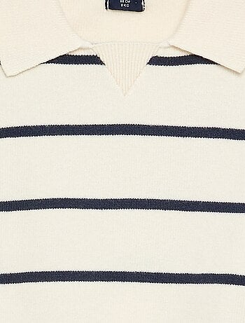 Jersey rayado de manga larga y cuello polo