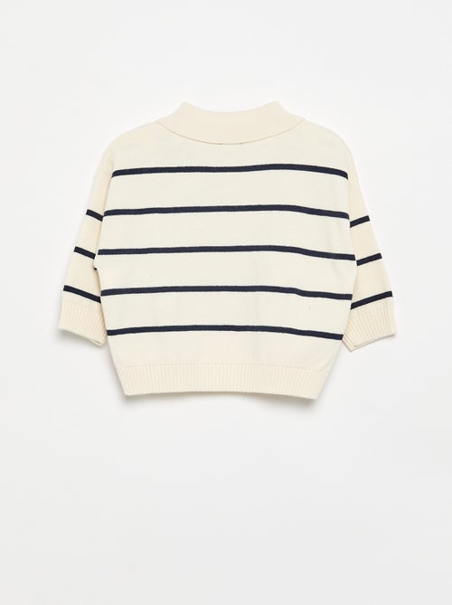 Jersey rayado de manga larga y cuello polo - Kiabi