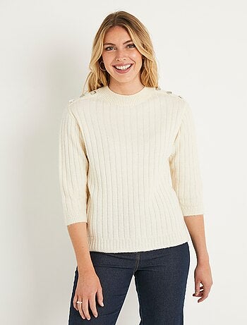 Jersey recto de punto elástico con cuello alto - Afibel