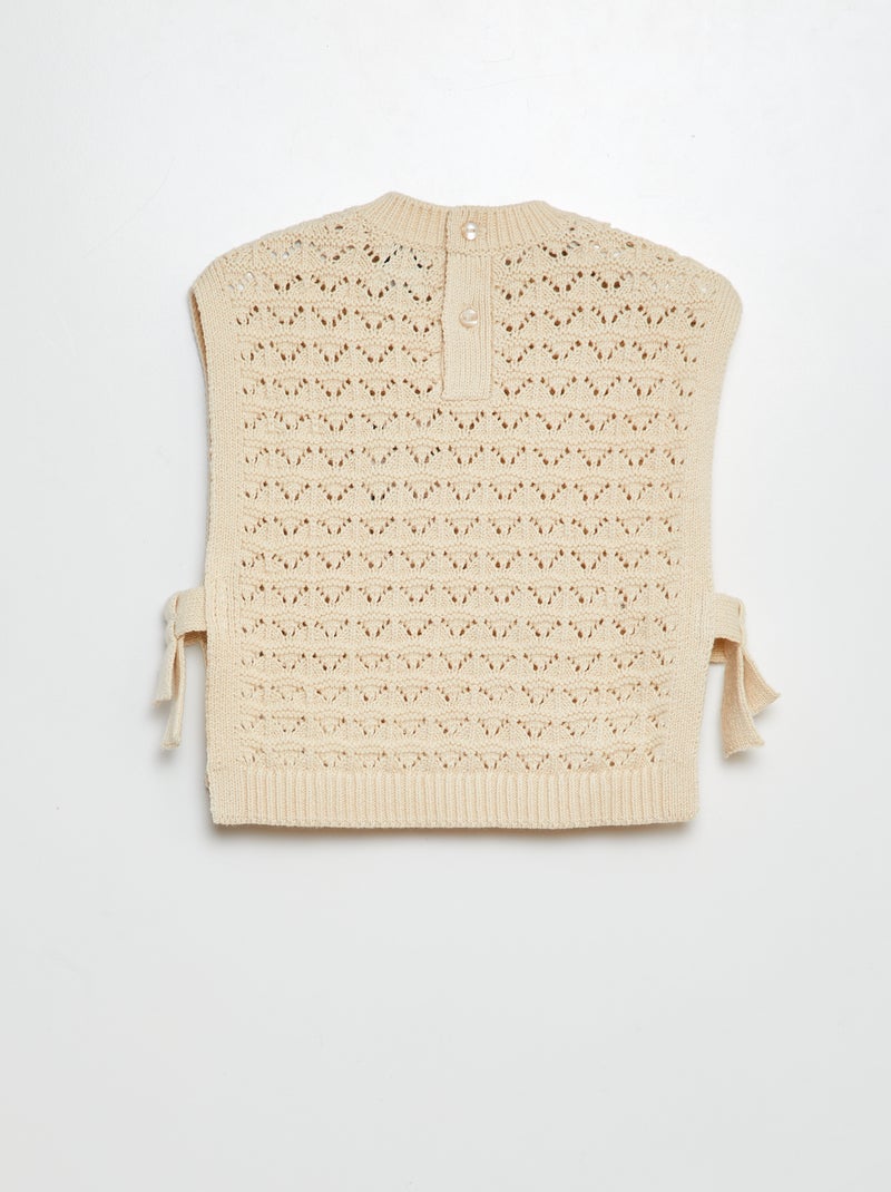 Jersey sin mangas con aberturas laterales BEIGE - Kiabi