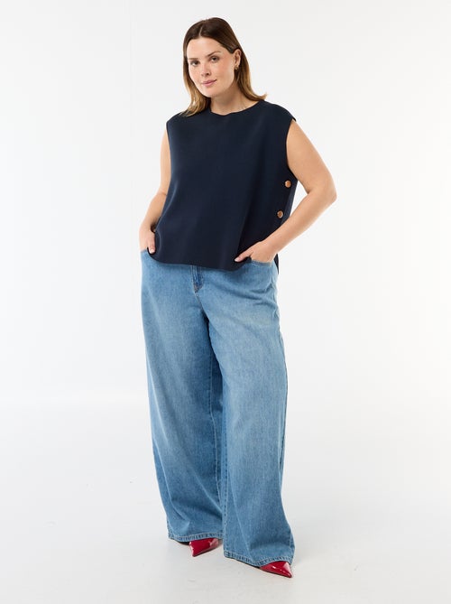 Jersey sin mangas con botones dorados en el lateral - Kiabi