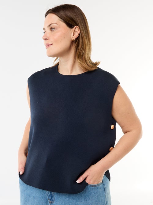 Jersey sin mangas con botones dorados en el lateral - Kiabi