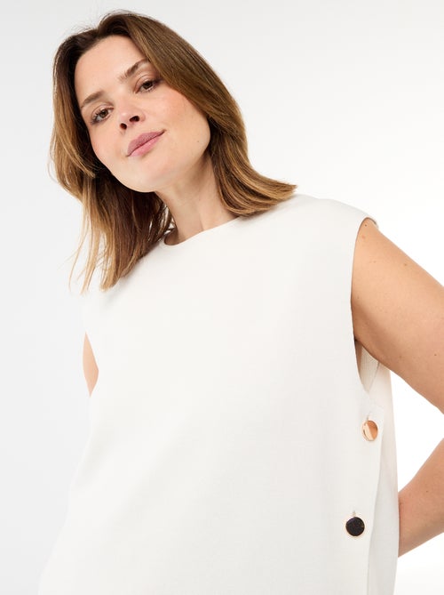 Jersey sin mangas con botones dorados en el lateral - Kiabi