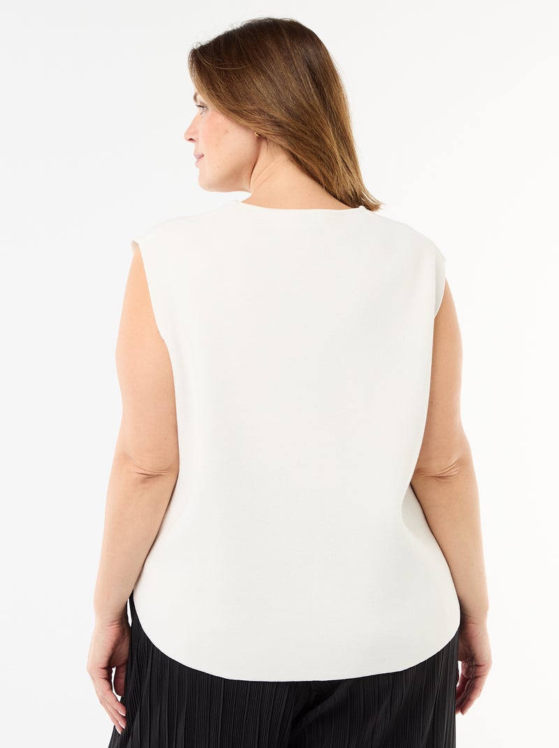 Jersey sin mangas con botones dorados en el lateral Blanco - Kiabi