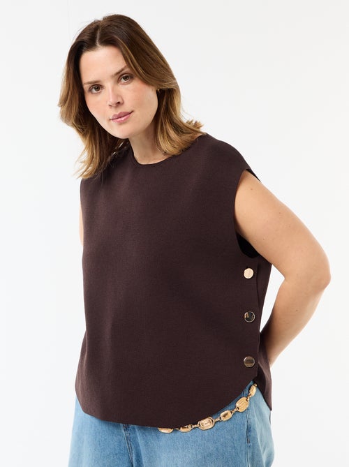 Jersey sin mangas con botones dorados en el lateral - Kiabi