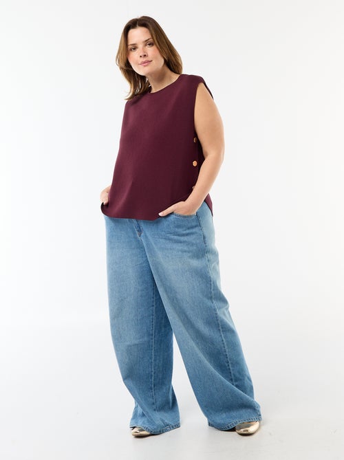 Jersey sin mangas con botones dorados en el lateral - Kiabi