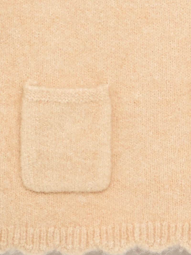 Jersey sin mangas con bufanda desmontable Beige - Kiabi