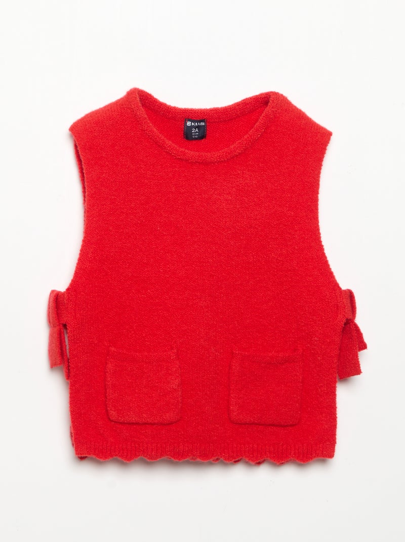 Jersey sin mangas con bufanda desmontable Rojo - Kiabi