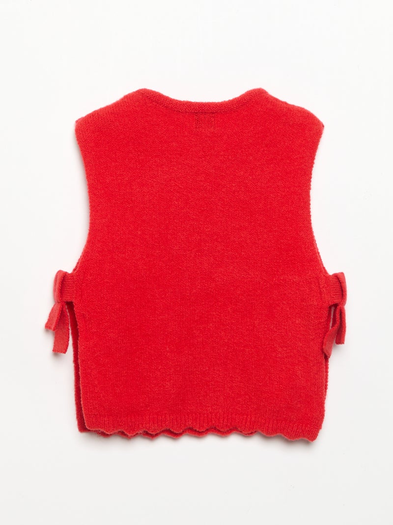 Jersey sin mangas con bufanda desmontable Rojo - Kiabi