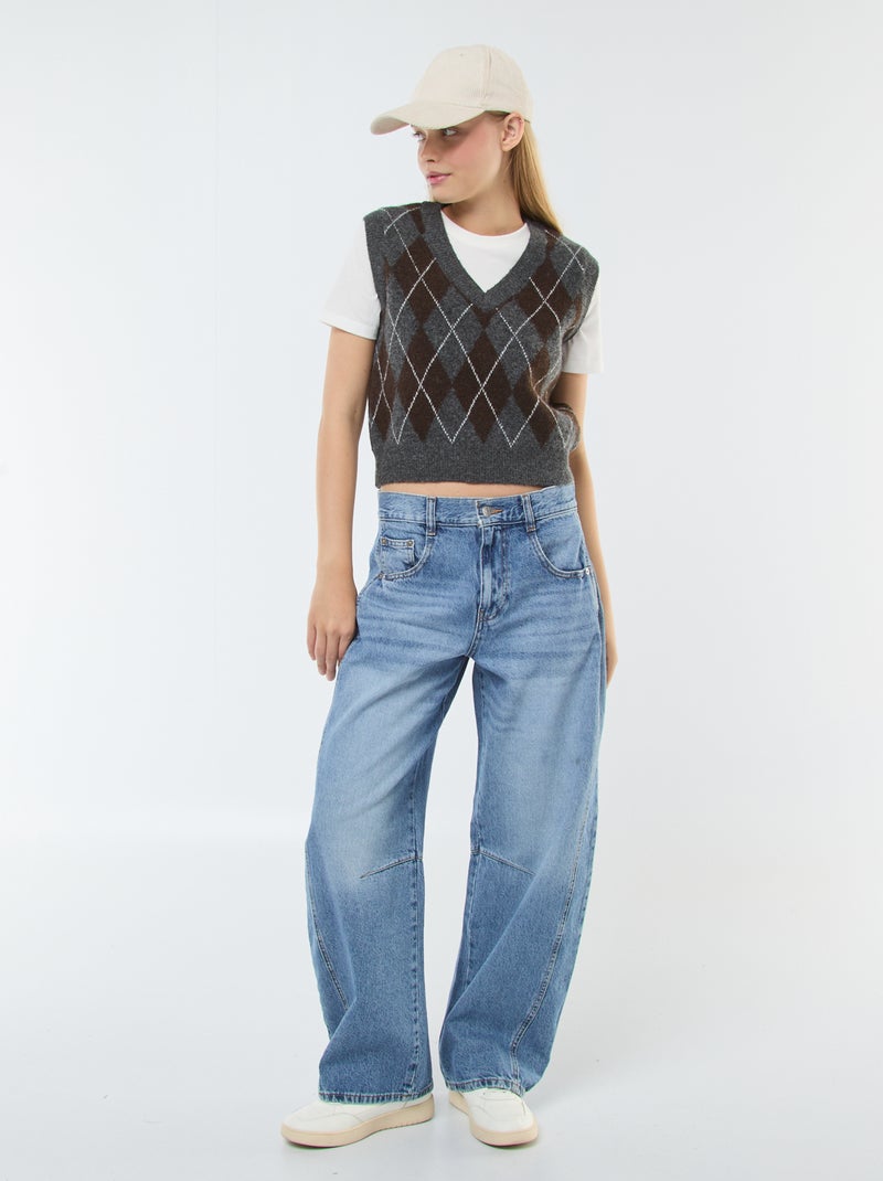 Jersey sin mangas con camiseta 2 en 1 Gris - Kiabi