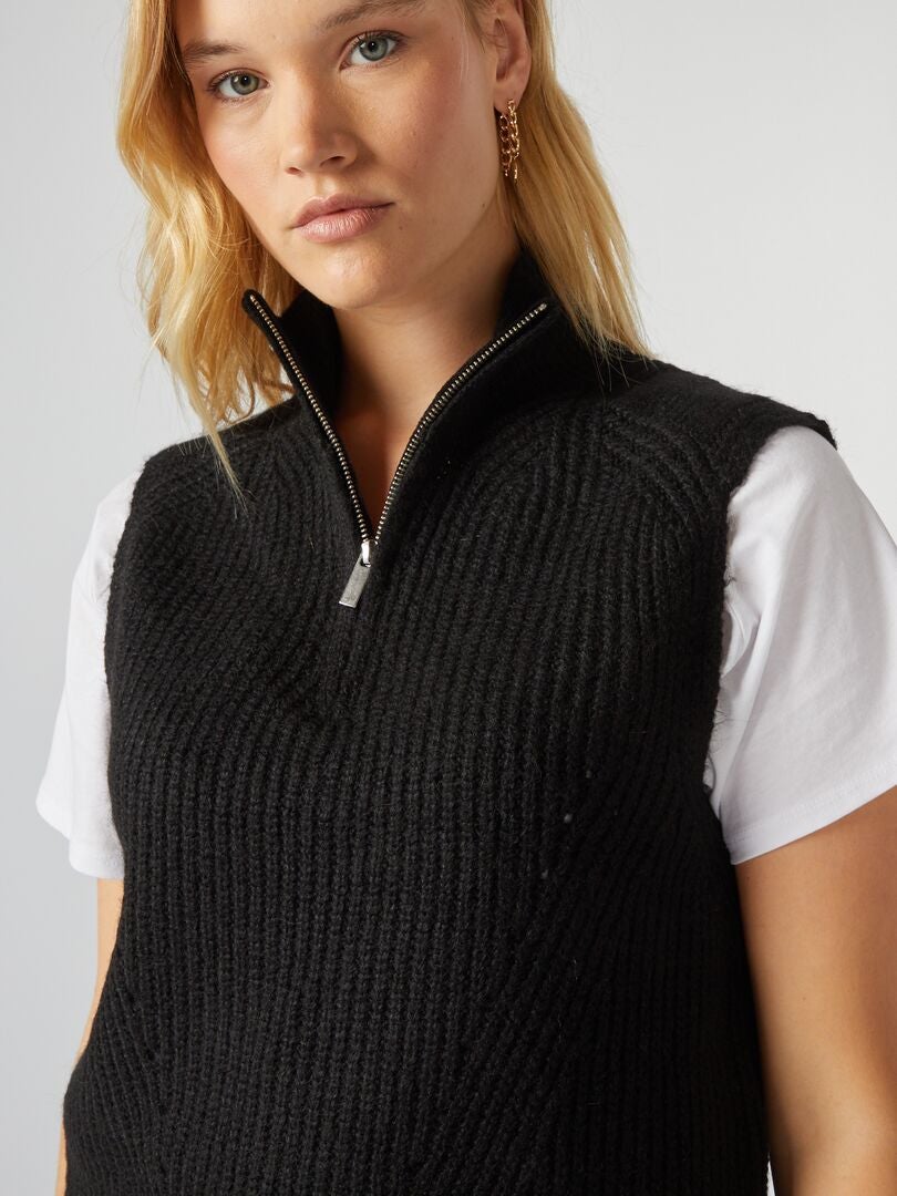 Jersey De Punto Con Cremallera En El Cuello - AZUL - - 25.00