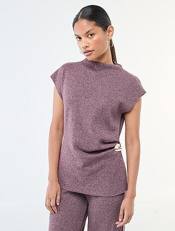 Jersey sin mangas con cuello alto