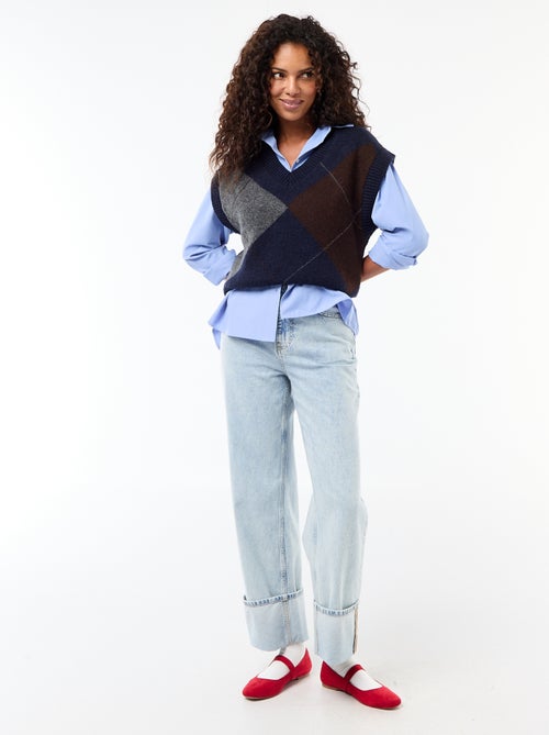 Jersey sin mangas con estampado de rombos - Kiabi