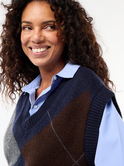 Jersey sin mangas con estampado de rombos - Kiabi