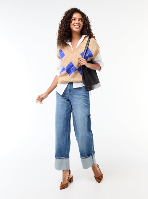 Jersey sin mangas con estampado de rombos - Kiabi