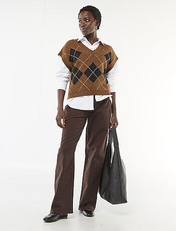 Jersey sin mangas con estampado de rombos