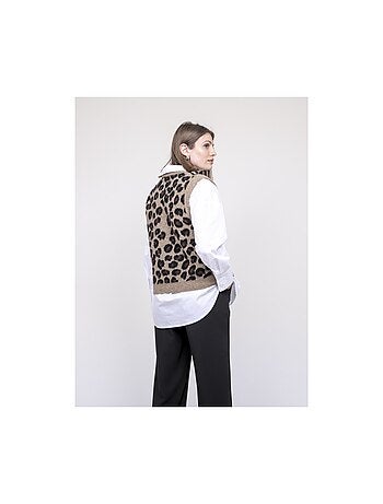 Jersey sin mangas con estampado leopardo KURTINA