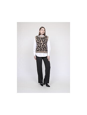 Jersey sin mangas con estampado leopardo KURTINA