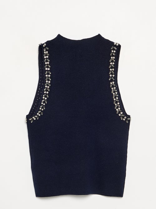 Jersey sin mangas con joyas en las sisas - Kiabi Jersey sin mangas con joyas en las sisas - Kiabi