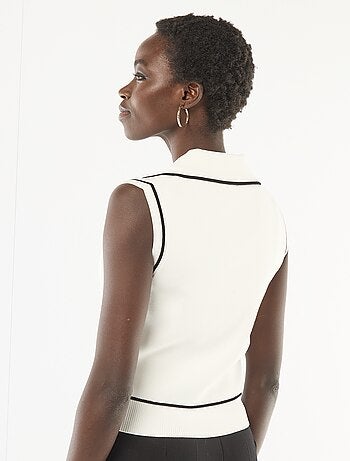 Jersey sin mangas cuello polo