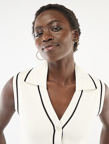 Jersey sin mangas cuello polo