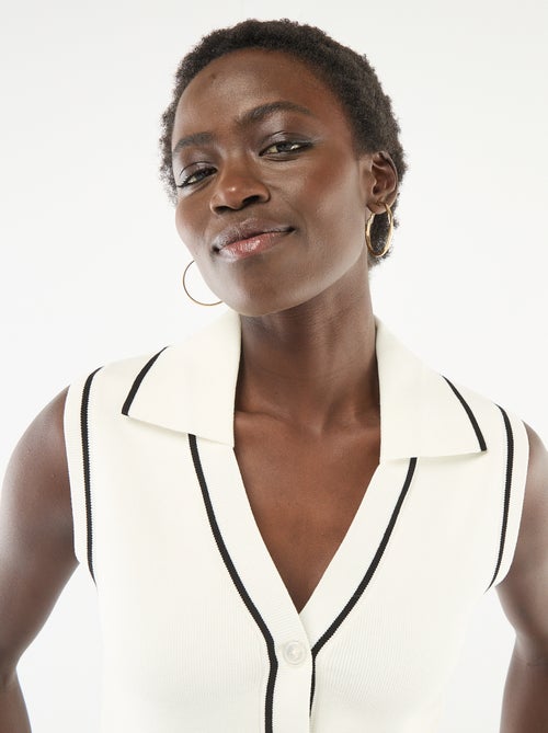 Jersey sin mangas cuello polo - Kiabi