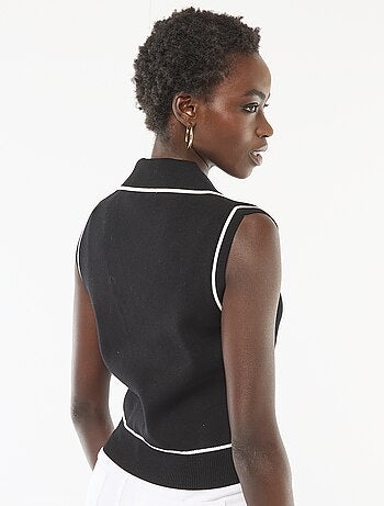 Jersey sin mangas cuello polo