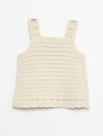 Jersey sin mangas de ganchillo con detalles de \'flores\'