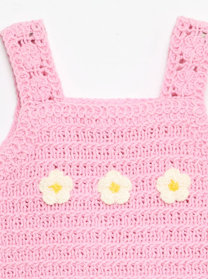 Jersey sin mangas de ganchillo con detalles de \'flores\' Rosa - Kiabi