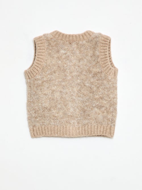 Jersey sin mangas de punto bouclé - Kiabi