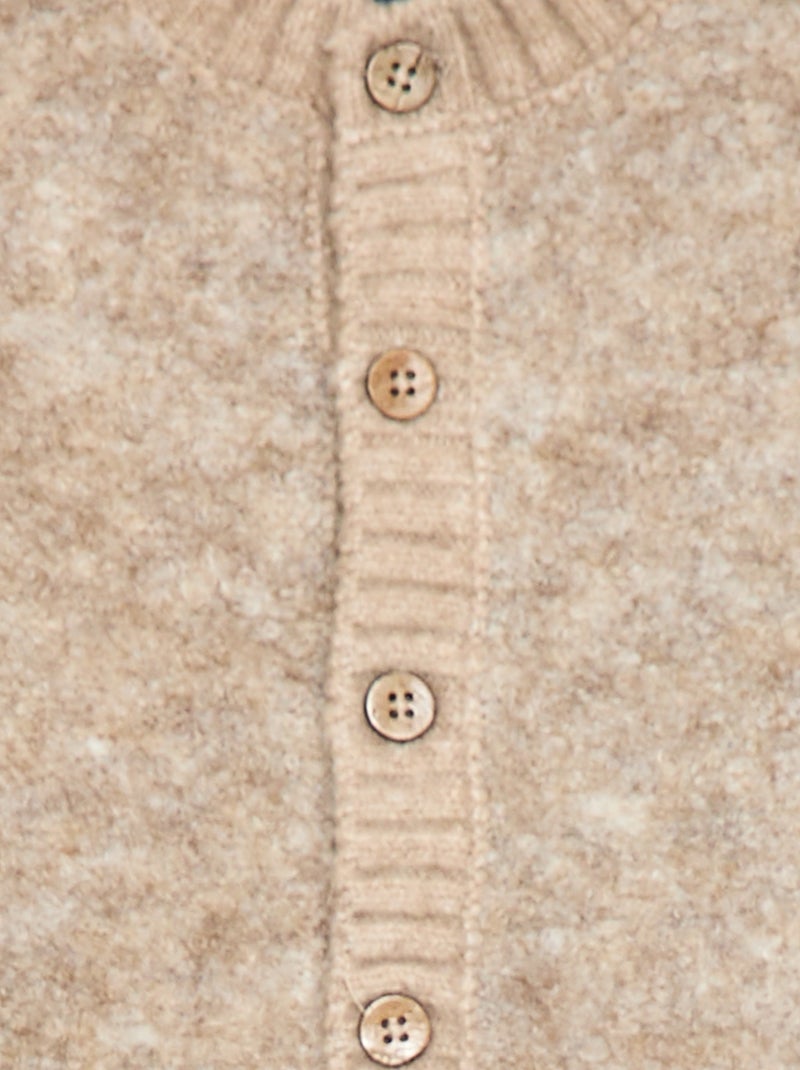 Jersey sin mangas de punto bouclé Beige - Kiabi