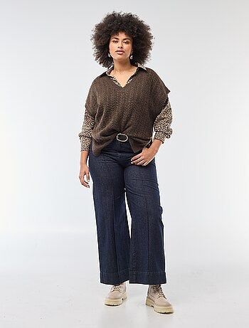 Jersey sin mangas de punto trenzado