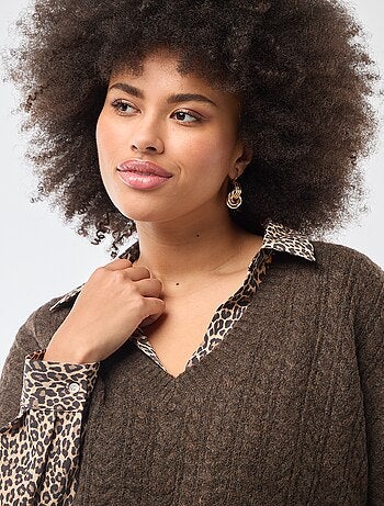 Jersey sin mangas de punto trenzado