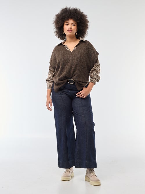 Jersey sin mangas de punto trenzado - Kiabi